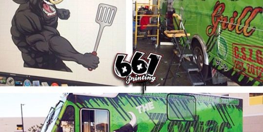 Food Truck wrapped in Avery 1005 Super Cast EZ vinyl