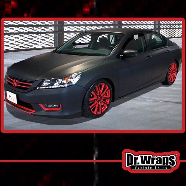Honda Accord wrapped in 1080 Matte Black and Matte Red