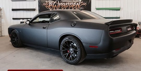 Dodge Challenger wrapped in 1080 Matte Deep Black