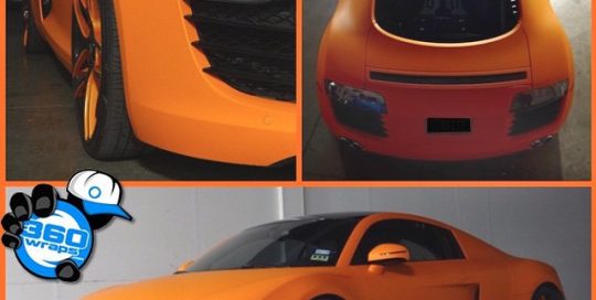 Audi R8 wrapped in Avery SW Matte Orange