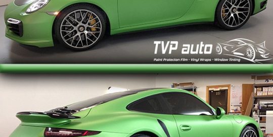 Porsche 911 wrapped in SW Apple Green Matte Metallic