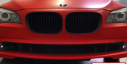 Bmw 350i wrapped in 1080 Matte Red vinyl