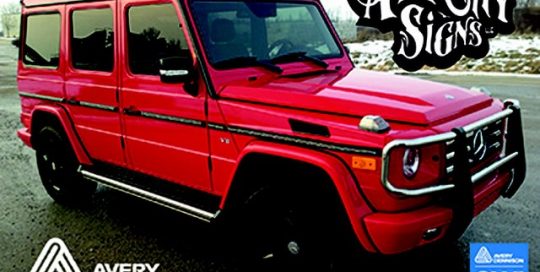 Mercedes Gwagon wrapped in Avery Gloss Carmine Red vinyl