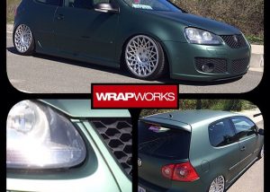 Volkswagen GTI wrapped in 1080 Matte Metallic Pine