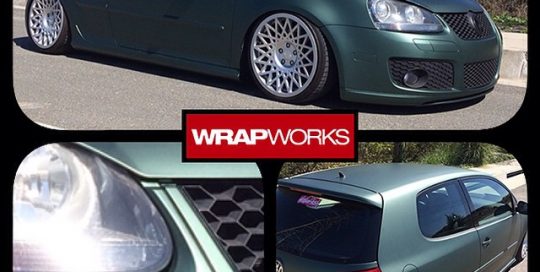 Volkswagen GTI wrapped in 1080 Matte Metallic Pine