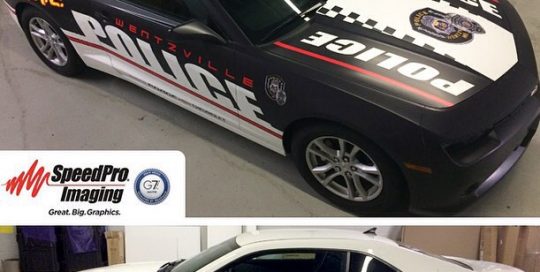 Chevrolet Camaro wrapped in 1080 Matte Black and custom printed IJ180Cv3 vinyl