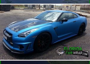Nissan GTR wrapped in 1080 Matte Metallic Blue