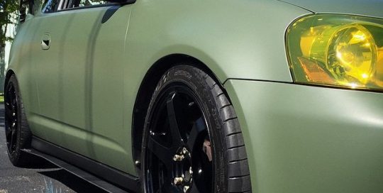 Acura Rsx wrapped in Matte Military Green