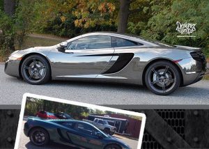 Mclaren wrapped in Avery Black Chrome vinyl