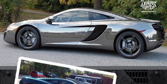 Mclaren wrapped in Avery Black Chrome vinyl