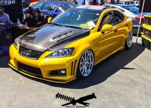 Lexus wrapped in UPP Hornet Metallic and Diamond Black vinyls