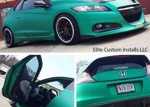 Honda CRZ wrapped in Arlon UPP Green Aluminum