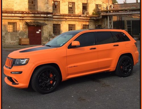 Jeep wrapped in UPP Matte Fierce Orange
