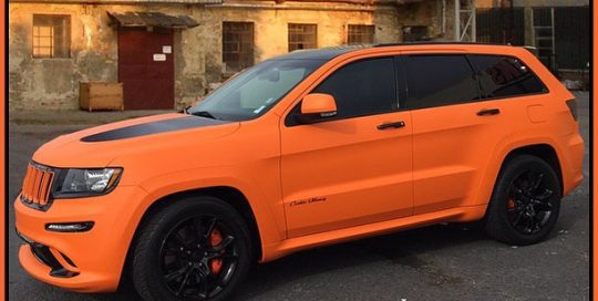 Jeep wrapped in UPP Matte Fierce Orange