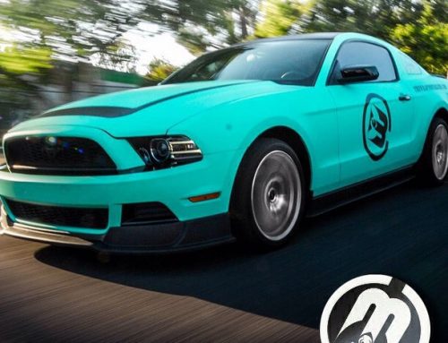 Ford Mustang wrapped in Avery’s new SW Matte Vintage Green