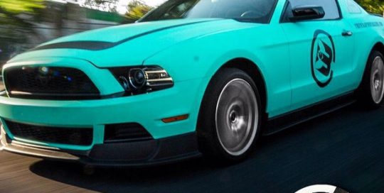 Ford Mustang wrapped in Avery's new SW Matte Vintage Green