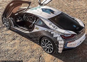 Bmw I8 wrapped in with custom printed IJ180Cv3