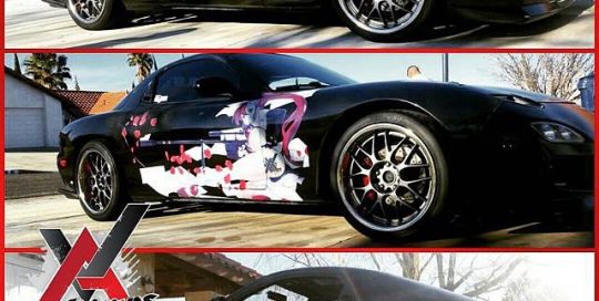 Mazda RX7 wrapped in custom printed IJ180Cv3 vinyl