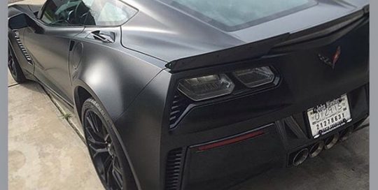 Chevrolet Corvette Z06 wrapped in Avery SW Satin Black
