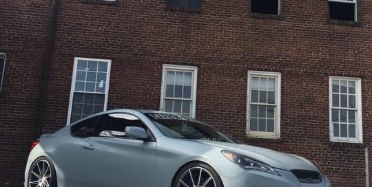 Hyundai Genesis wrapped in 3M 1080 Satin Battleship Gray vinyl
