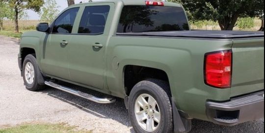 Chevrolet wrapped in Matte Military Green vinyl