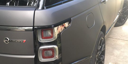 Range Rover wrapped in Matte Charcoal Metallic vinyl
