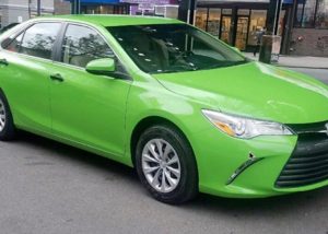 Toyota wrapped in Gloss Grass Green vinyl