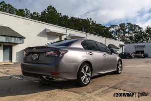 Lexus wrapped in Satin Charcoal Metallic vinyl
