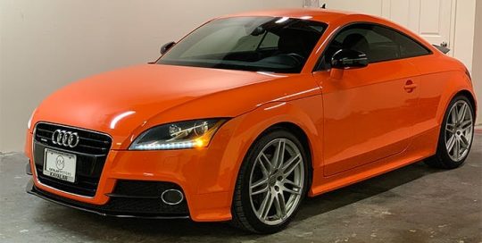 Audi TT wrapped in Avery SW Gloss Orange vinyl