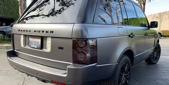 Range Rover wrapped in 3M 1080 Satin Dark Gray viny