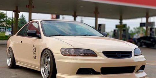 Honda Accord wrapped in Avery SW Gloss Sand Sparkle vinyl