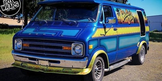 Dodge Van wrapped in custom printed 3M IJ180mC-120 and 8518 vinyl