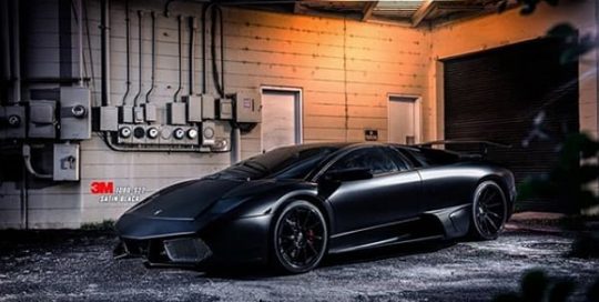Lamborghini Murcielago wrapped in 3M 1080 Satin Black vinyl