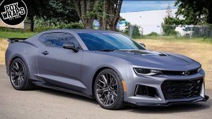 Chevrolet Camaro ZL1 wrapped in 3M 1080 Matte Dark Gray and Gloss Black vinyls