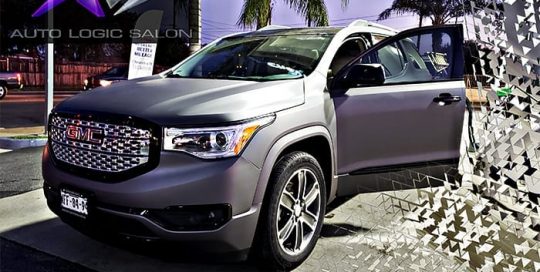 GMC Arcadia wrapped in Avery SW Matte Charcoal Metallic vinyl