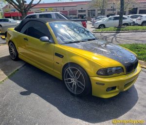 Bmw M3 wrapped in 3M 1080 Gloss Lemon Sting