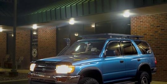 Toyota 4Runner wrapped in ORAFOL_Americas 970RA Gloss Jetstream Blue vinyl