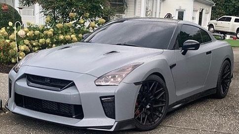 Nissan GTR wrapped in Satin Nardo Gray vinyl