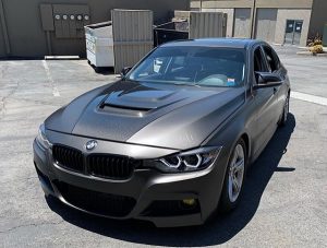 Bmw Series wrapped in Avery SW Satin Dark Basalt vinyl
