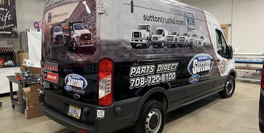 Ford Transit wrapped in custom printed orafol_americas 3751RA and Oraguard 290 vinyls