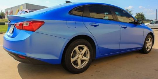 Chevrolet wrapped in Avery SW Satin Wave Blue Metallic vinyl