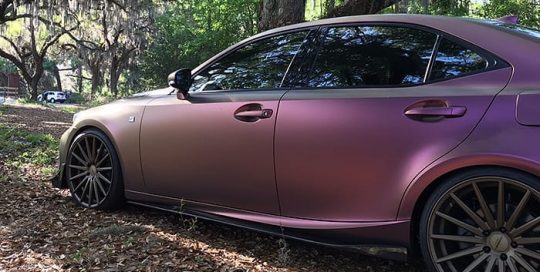 Lexus wrapped in ORAFOL_Americas 970RA Shift Effect Matte Aubergene Bronze vinyl
