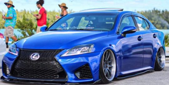 Lexus wrapped in Gloss Berry Blue vinyl
