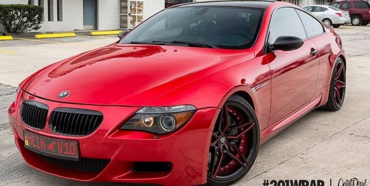 Bmw M6 wrapped in ORAFOL_Americas 970RA Gloss Luscious Lips vinyl