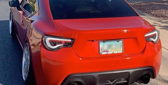 Subaru Brz wrapped in 3M 1080 Gloss Dragon Fire Red vinyl