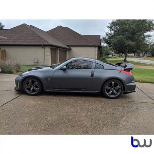 Nissan 350z wrapped in Avery SW Matte Charcoal Metallic vinyl