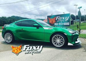 Toyota 86 wrapped in Avery Gloss Radioactive Metallic vinyl