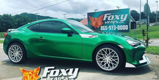 Toyota 86 wrapped in Avery Gloss Radioactive Metallic vinyl