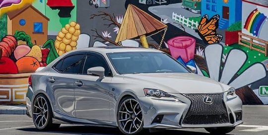Lexus wrapped in Avery Gloss Rock Grey vinyl