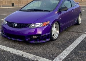 Honda wrapped in Gloss Passion Purple vinyl